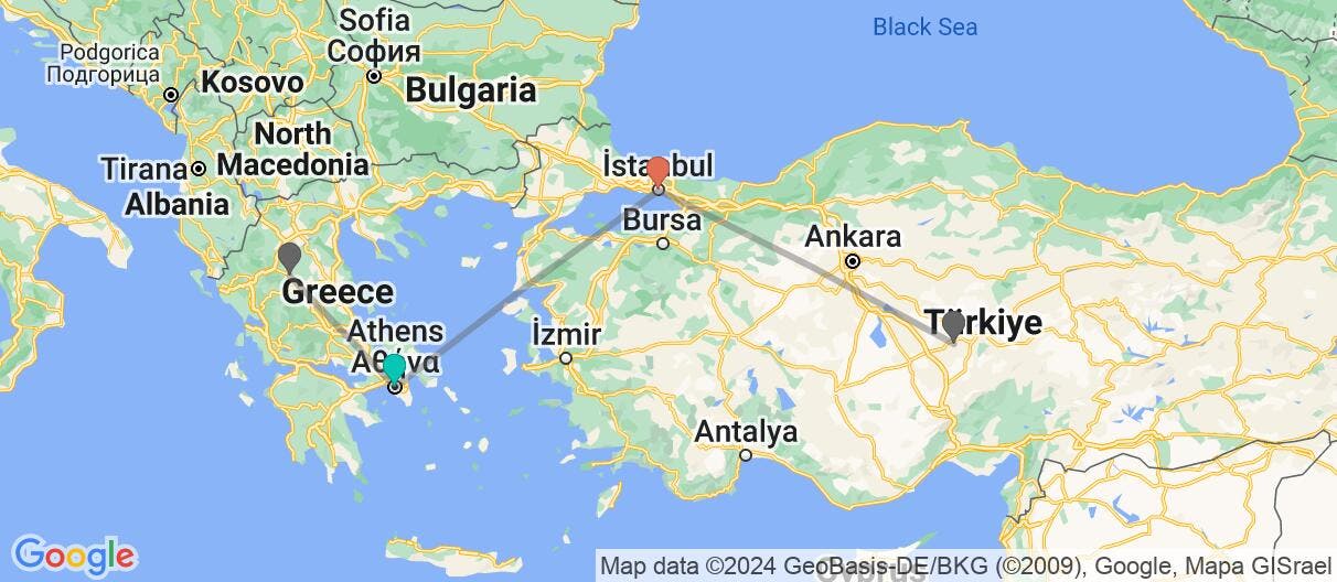 Map of Ruinas Asombrosas, Estambul y Capadocia