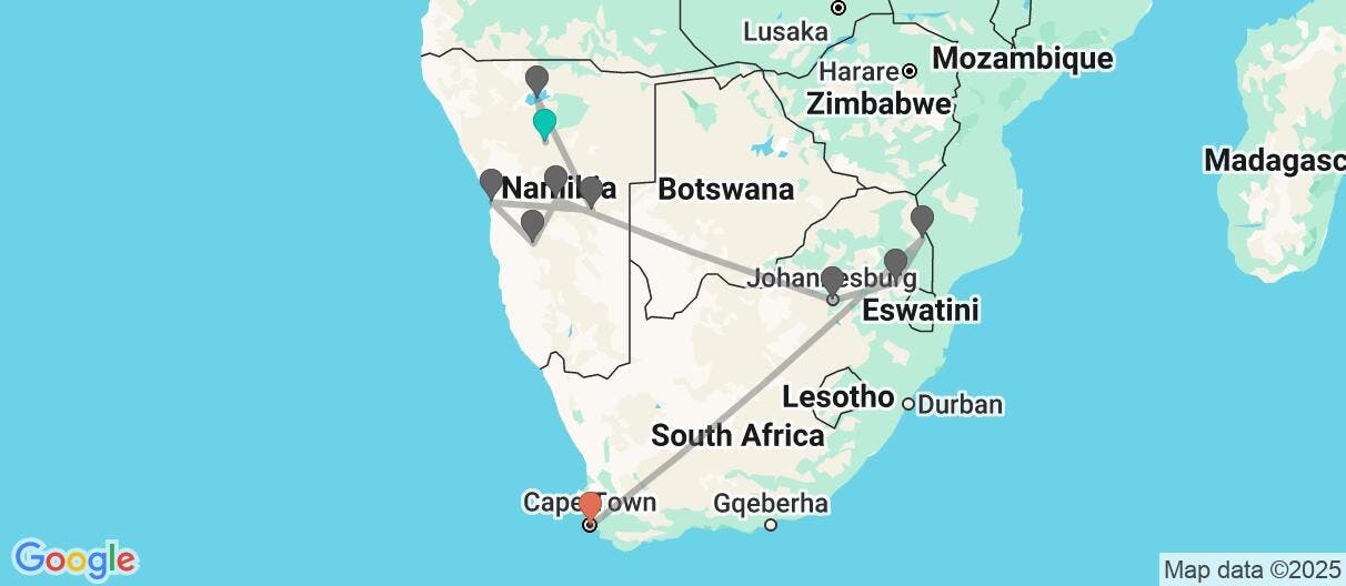 Map of Del Namib a la Nación Arco Iris