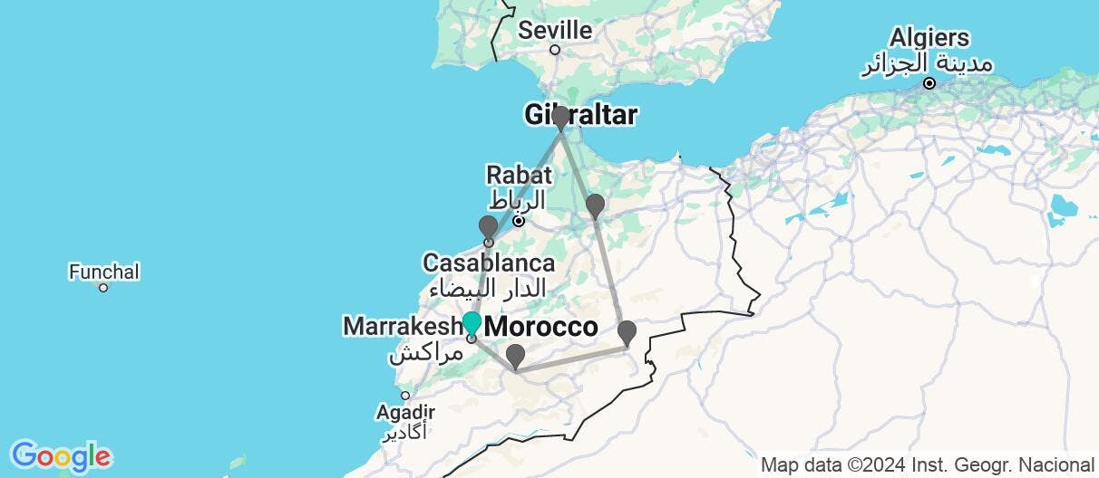 Map of Gran recorrido: entre medinas y kasbahs