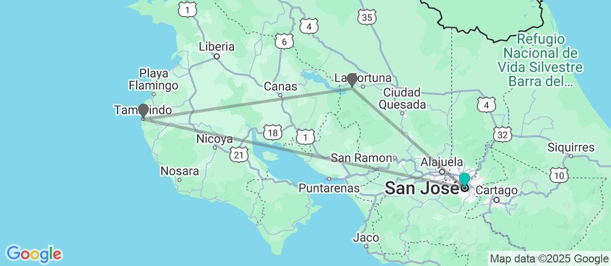 Map of Pura Vida y Paraíso en Tamarindo