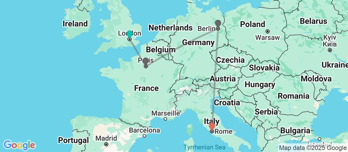Map of Capitales Europeas Cautivadoras