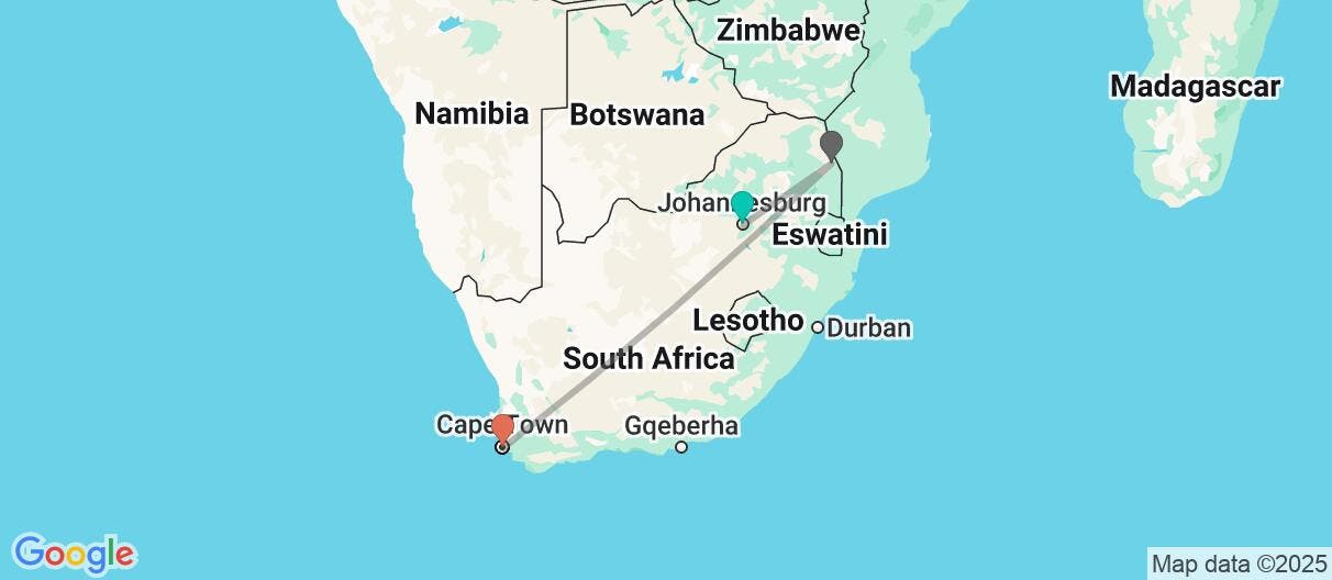 Map of Safari en Kruger y Ciudad del Cabo 