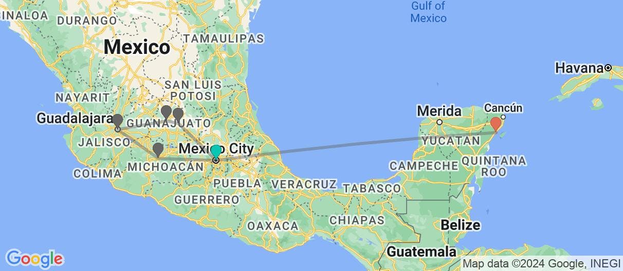 Map of Encanto colonial y Riviera Maya Todo Incl