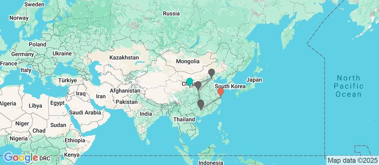 Map of El gigante asiático y paisajes de Guilin 