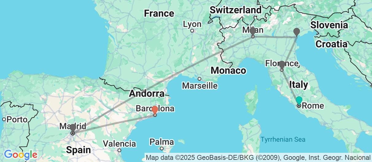 Map of Lo mejor de Italia y España