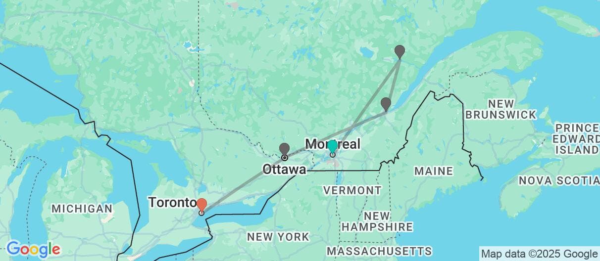 Map of La esencia nativa del este de Canadá