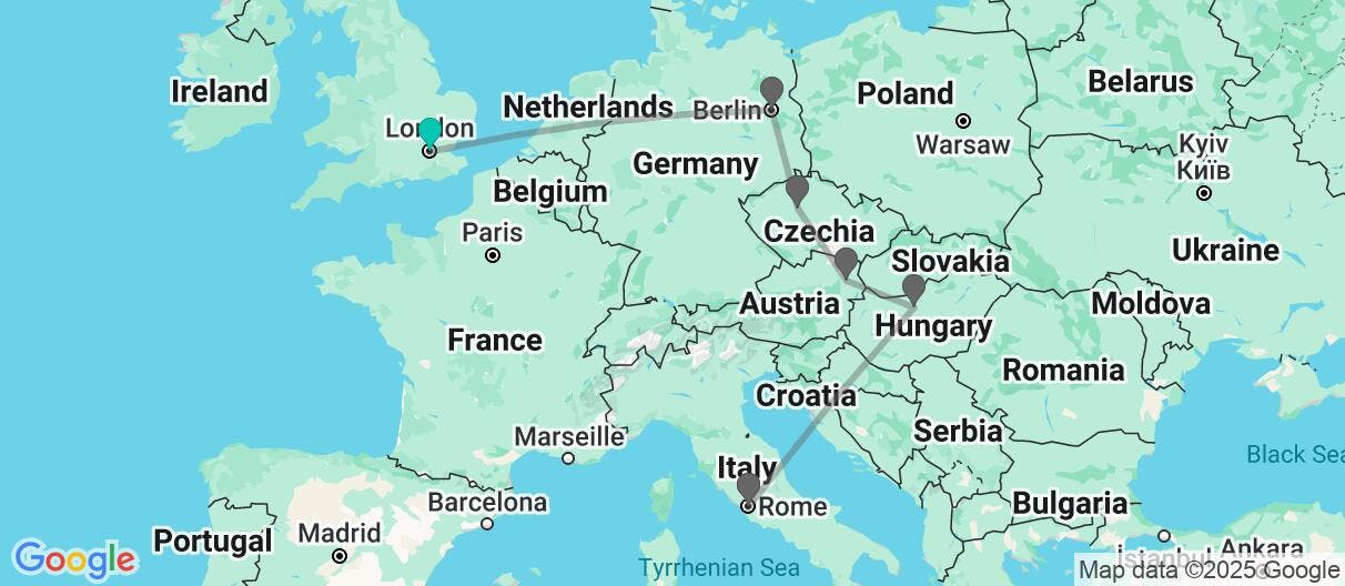 Map of Capitales imprescindibles y Centroeuropa 