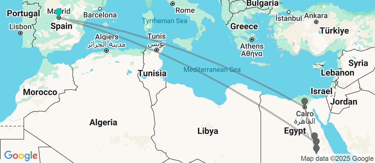 Map of Crucero por el Nilo, El Cairo y Madrid