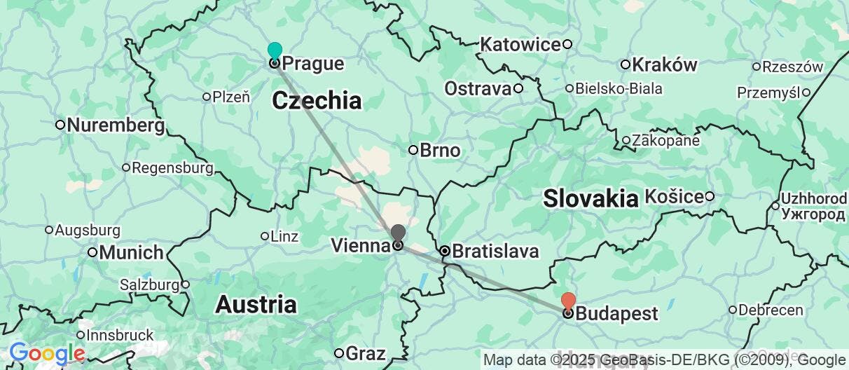 Map of La magia de Praga, Viena y Budapest